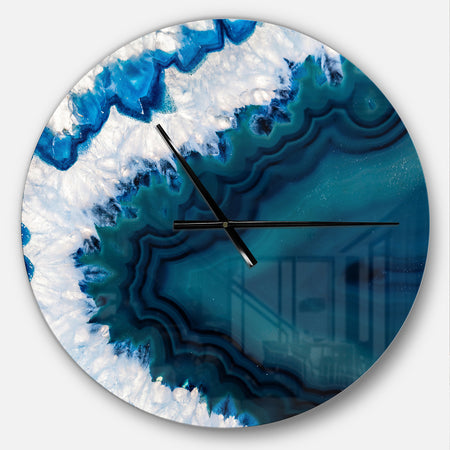 Blue Brazilian Geode - Oversized Modern Wall CLock