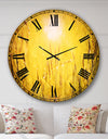 Yellow Grass Flower at Sunset - Landscape Wall CLock