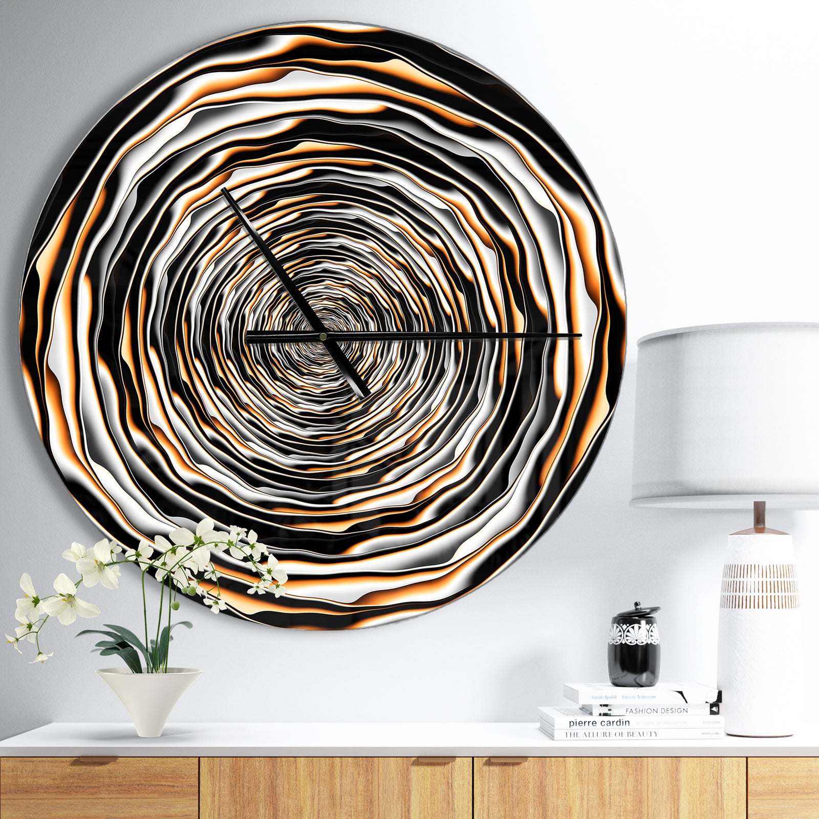 Fractal Rotating Abstract Design - Large Modern Wall CLock