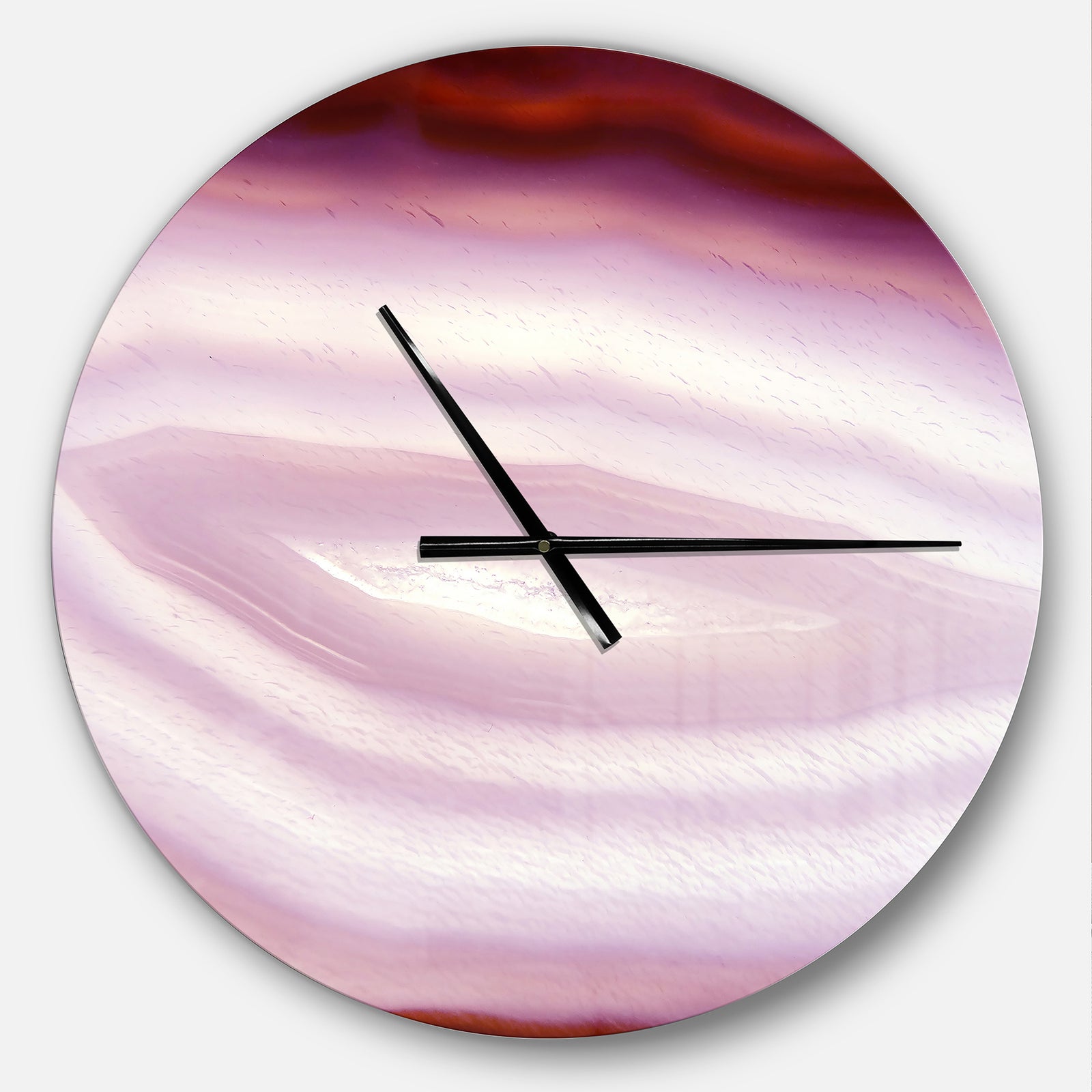 Pink Agate Geode Geological Crystals - Oversized Modern Wall CLock
