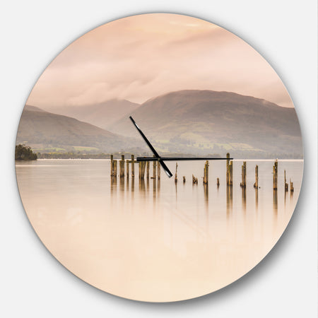Loch Lomond Jetty and Mountains - Oversized Coastal Wall CLock