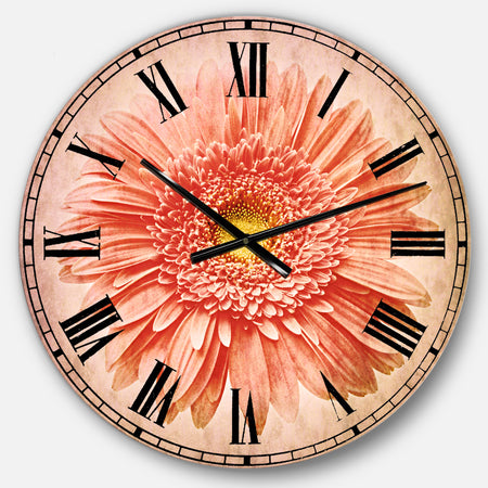 Single Daisy on White Background - Oversized Floral Wall CLock