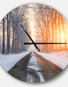 Bright Sun Break in Winter Forest - Oversized Forest Wall CLock