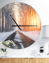 Bright Sun Break in Winter Forest - Oversized Forest Wall CLock