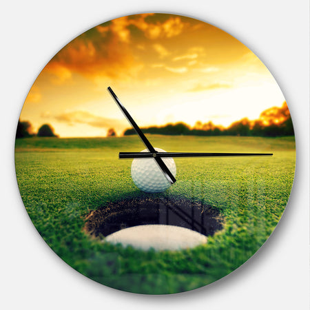 Golf Ball Near Hole - Oversized Sport Wall CLock