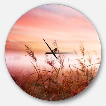 Foggy Land with Early Morning Mist - Oversized Traditional Wall CLock