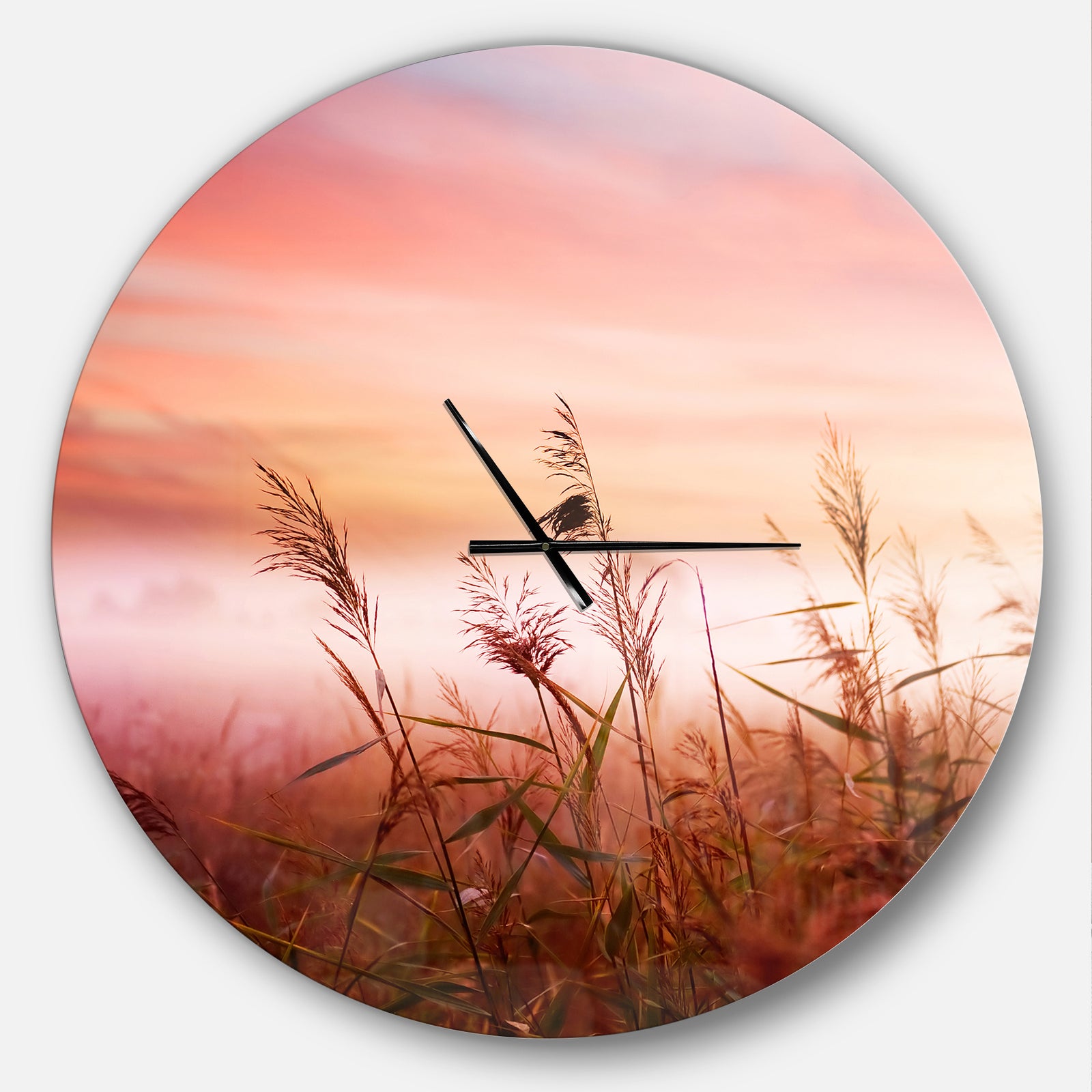 Foggy Land with Early Morning Mist - Oversized Traditional Wall CLock