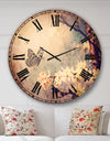 Vintage Butterfly and Cherry Tree - Floral Large Wall CLock