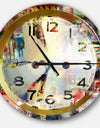 People and Time Acrylic Watercolor - Oversized Modern Wall CLock