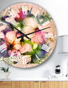 Watercolor Floral Bouquet - Floral Large Wall CLock