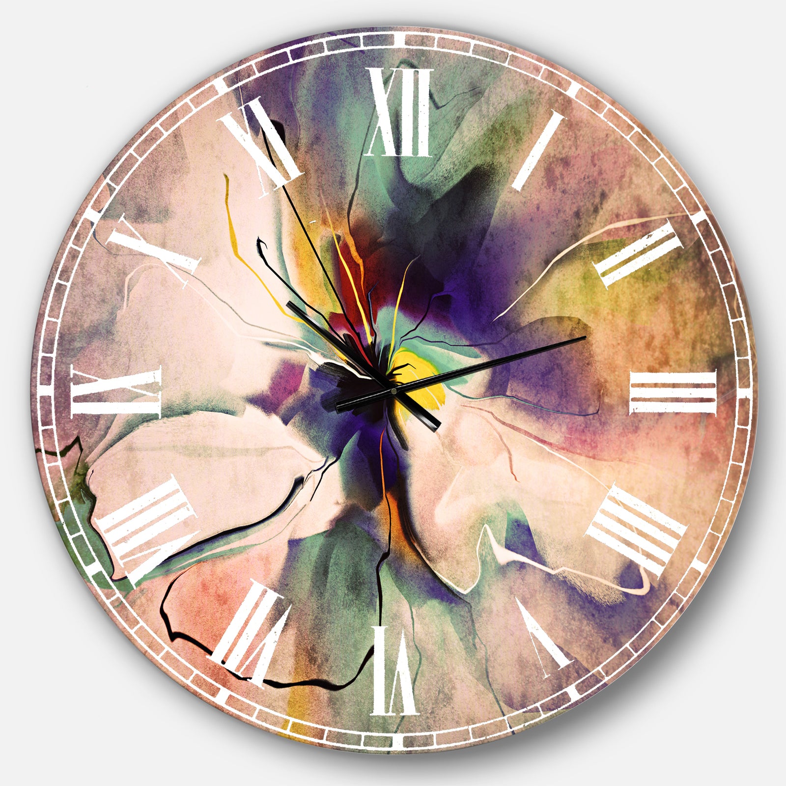 Abstract Creative Blue Flower - Oversized Floral Wall CLock