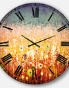 Abstract Flower Field Watercolor Painting - Floral Large Wall CLock