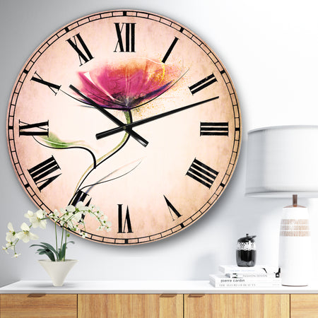 Vector Watercolor Floral Design - Floral Large Wall CLock