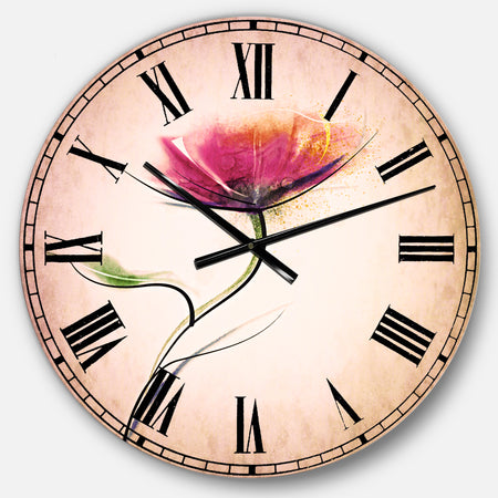 Vector Watercolor Floral Design - Floral Large Wall CLock