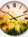 Cosmos Flowers and White Wildflowers - Floral Large Wall CLock