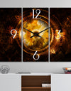 Ancient Mayan Calendar Collage - Modern 3 Panels Large Wall CLock