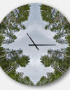 Circle Composition of Coniferous Trees - Oversized Modern Wall CLock