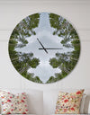 Circle Composition of Coniferous Trees - Oversized Modern Wall CLock