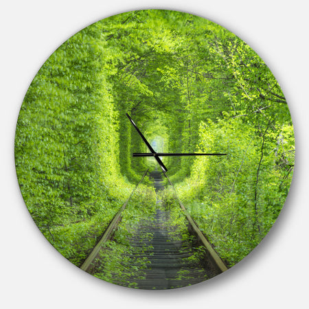 Forest around Rail Way Tunnel - Oversized Landscapes Wall CLock