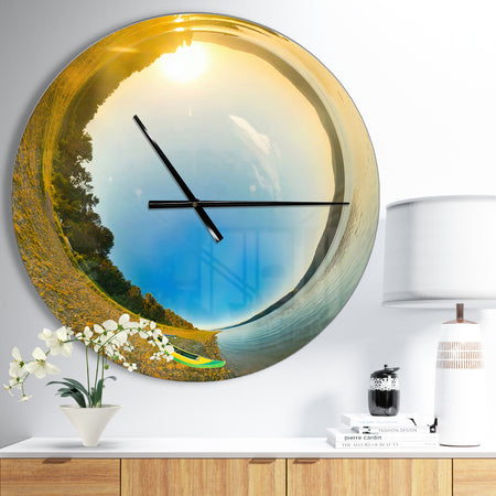 Kayak in River Little Planet - Oversized Modern Wall CLock