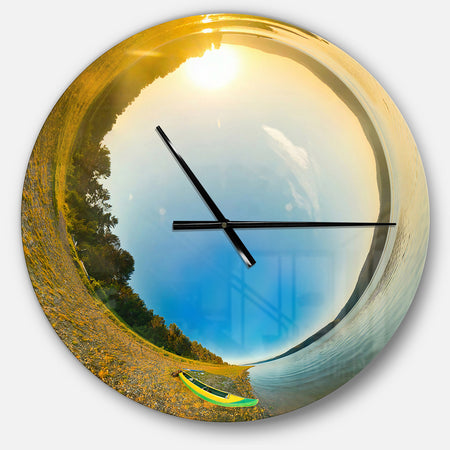Kayak in River Little Planet - Oversized Modern Wall CLock