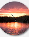 Sunset on Tropical Lagoon - Oversized Coastal Wall CLock