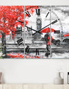 Couples Walking in London - Cottage 3 Panels Oversized Wall CLock