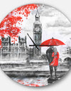 Couples Walking in London - Oversized French Country Wall CLock