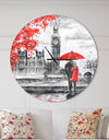 Couples Walking in London - Oversized French Country Wall CLock