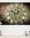 Fungus on Leather Surface - Cottage 3 Panels Large Wall CLock