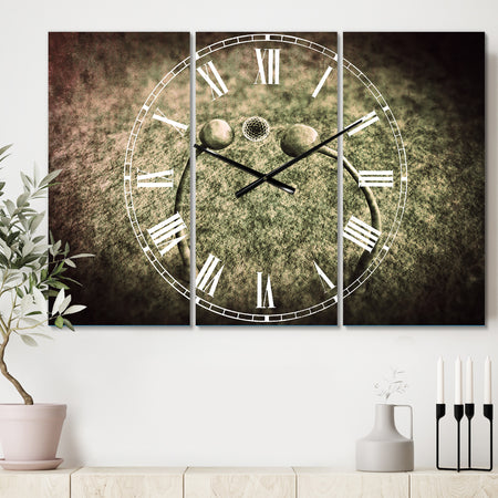 Fungus on Leather Surface - Cottage 3 Panels Large Wall CLock