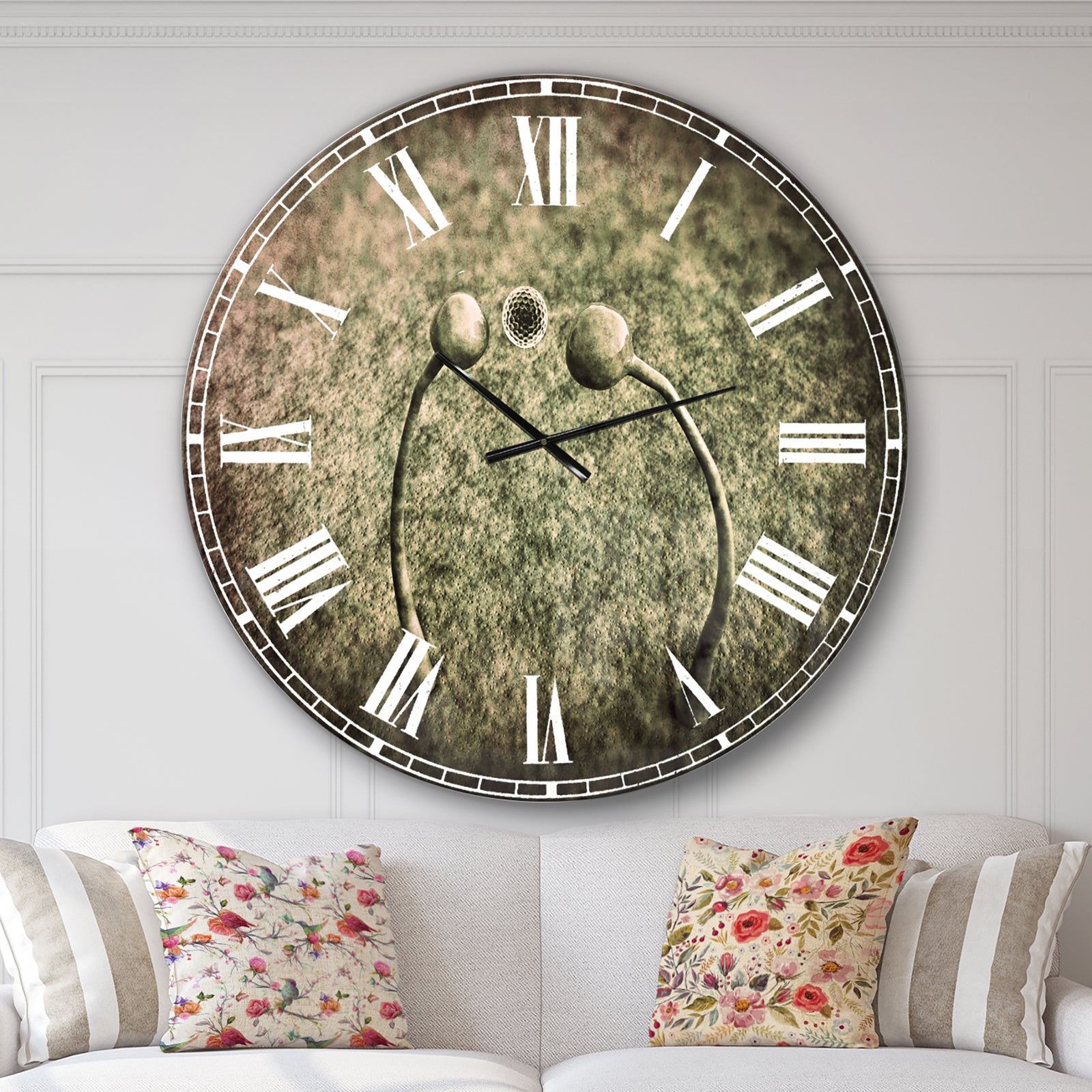 Fungus on Leather Surface - Landscape Large Wall CLock