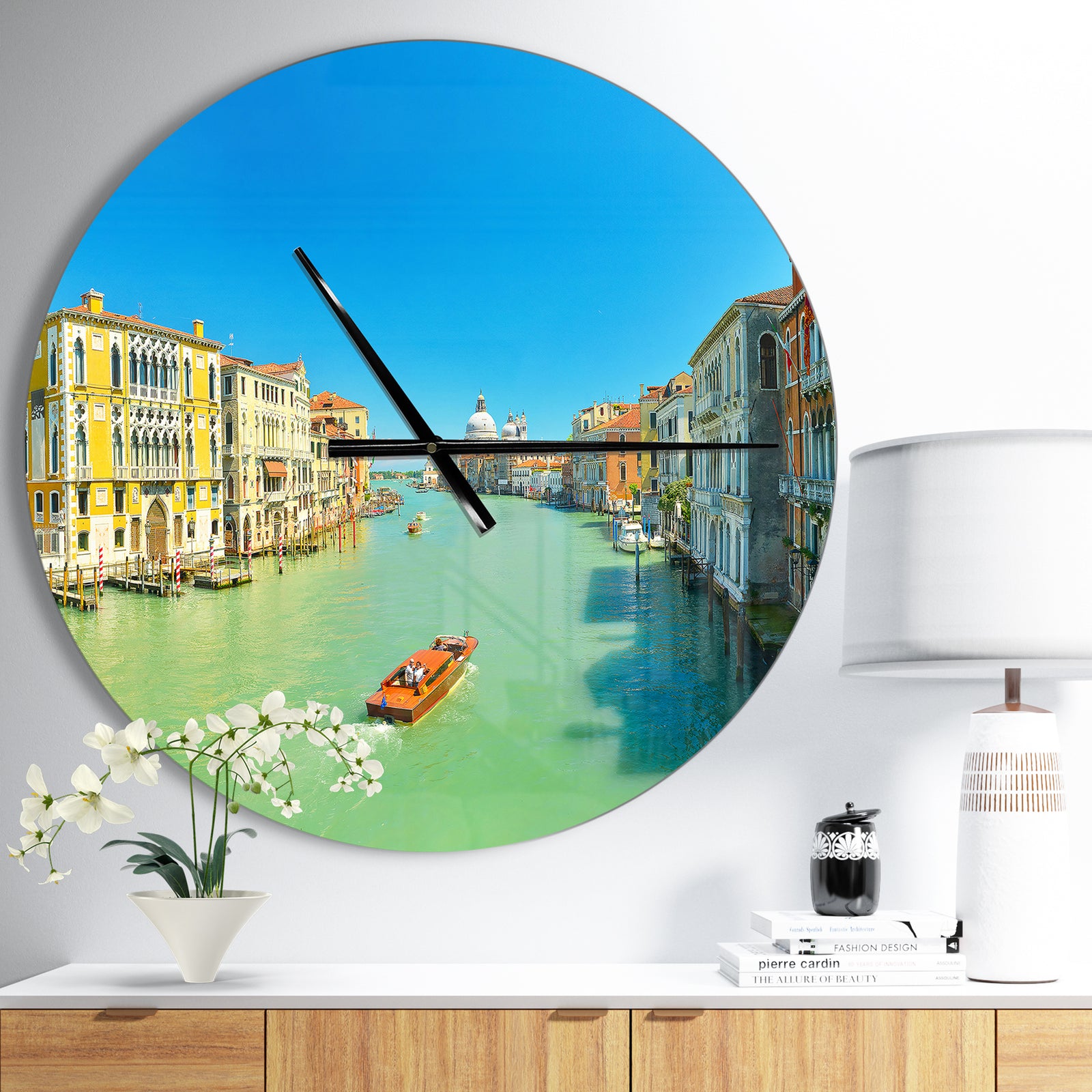 Green Grand Canal Venice - Oversized Coastal Wall CLock