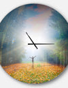 Men and Bright Sunlight Panorama - Oversized Landscapes Wall CLock