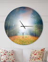 Men and Bright Sunlight Panorama - Oversized Landscapes Wall CLock