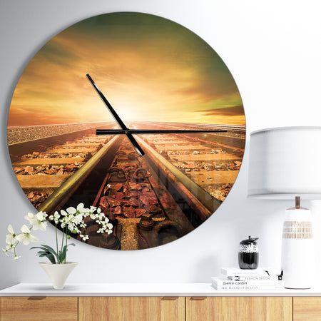 Junction of Railways Track - Oversized Modern Wall CLock