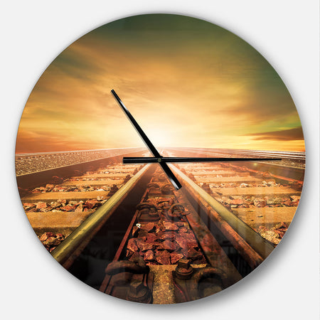 Junction of Railways Track - Oversized Modern Wall CLock