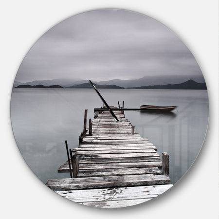 Pier and Boats at Seashore - Oversized Coastal Wall CLock