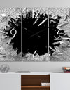 Strick & Bolton 'Abstract Broken Wall 3D Design - 3-panel Metal Clock