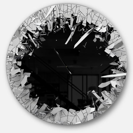 Strick & Bolton 'Abstract Broken Wall 3D Design - Metal Clock