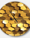 Golden Honeycomb Wall Texture - Oversized Modern Wall CLock
