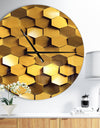 Golden Honeycomb Wall Texture - Oversized Modern Wall CLock