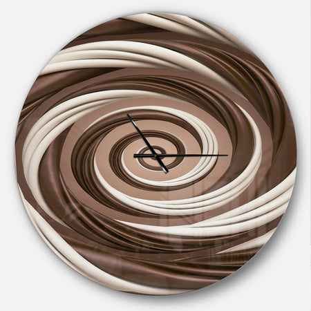 Chocolate and Milk Candy Spiral Design - Oversized Modern Wall CLock