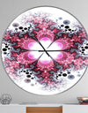 Violet Fractal Flower Pattern - Oversized Modern Wall CLock