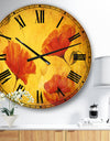 Red Poppy Flower - Floral Wall CLock