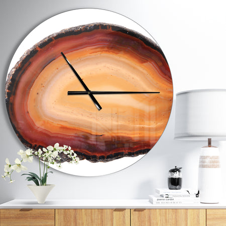Brown agate isolated - Oversized Modern Wall CLock