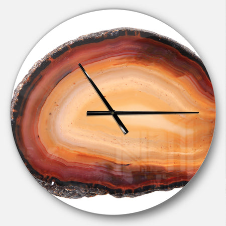 Brown agate isolated - Oversized Modern Wall CLock