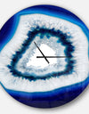 Slice of blue agate crystal - Oversized Modern Wall CLock
