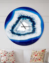Slice of blue agate crystal - Oversized Modern Wall CLock