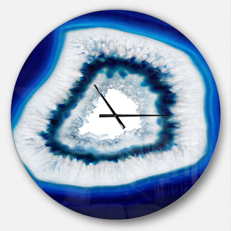 Slice of blue agate crystal - Oversized Modern Wall CLock